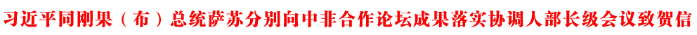 習近平同剛果（布）總統(tǒng)薩蘇分別向中非合作論壇成果落實協(xié)調(diào)人部長級會議致賀信
